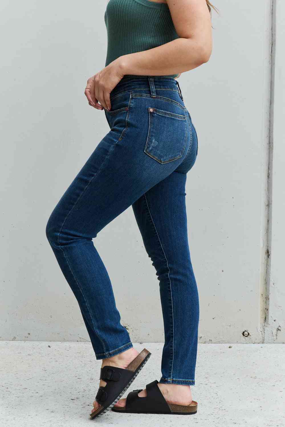 Judy Blue Aila Regular Full Size Mid Rise Cropped Relax Fit Jeans - Premium Jeans -  Follower Of Faith Apparel Black Friday, denim jeans, Judy Blue, Judy blue jeans, Judy blue regular fit, Ship from USA Shop our Christian T-Shirts & Apparel