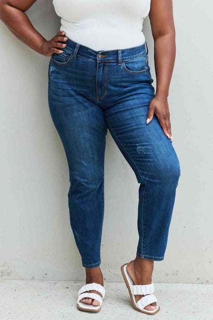 Judy Blue Aila Regular Full Size Mid Rise Cropped Relax Fit Jeans - Premium Jeans -  Follower Of Faith Apparel Black Friday, denim jeans, Judy Blue, Judy blue jeans, Judy blue regular fit, Ship from USA Shop our Christian T-Shirts & Apparel