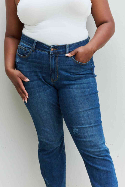 Judy Blue Aila Regular Full Size Mid Rise Cropped Relax Fit Jeans - Premium Jeans -  Follower Of Faith Apparel Black Friday, denim jeans, Judy Blue, Judy blue jeans, Judy blue regular fit, Ship from USA Shop our Christian T-Shirts & Apparel