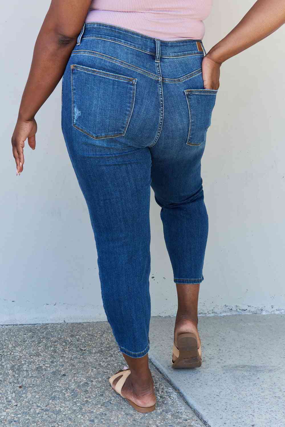 Judy Blue Aila Short Full Size Mid Rise Cropped Relax Fit Jeans - Premium Jeans -  Follower Of Faith Apparel Black Friday, denim jeans, Judy Blue, Judy blue aila short jeans, midrise, Ship from USA Shop our Christian T-Shirts & Apparel