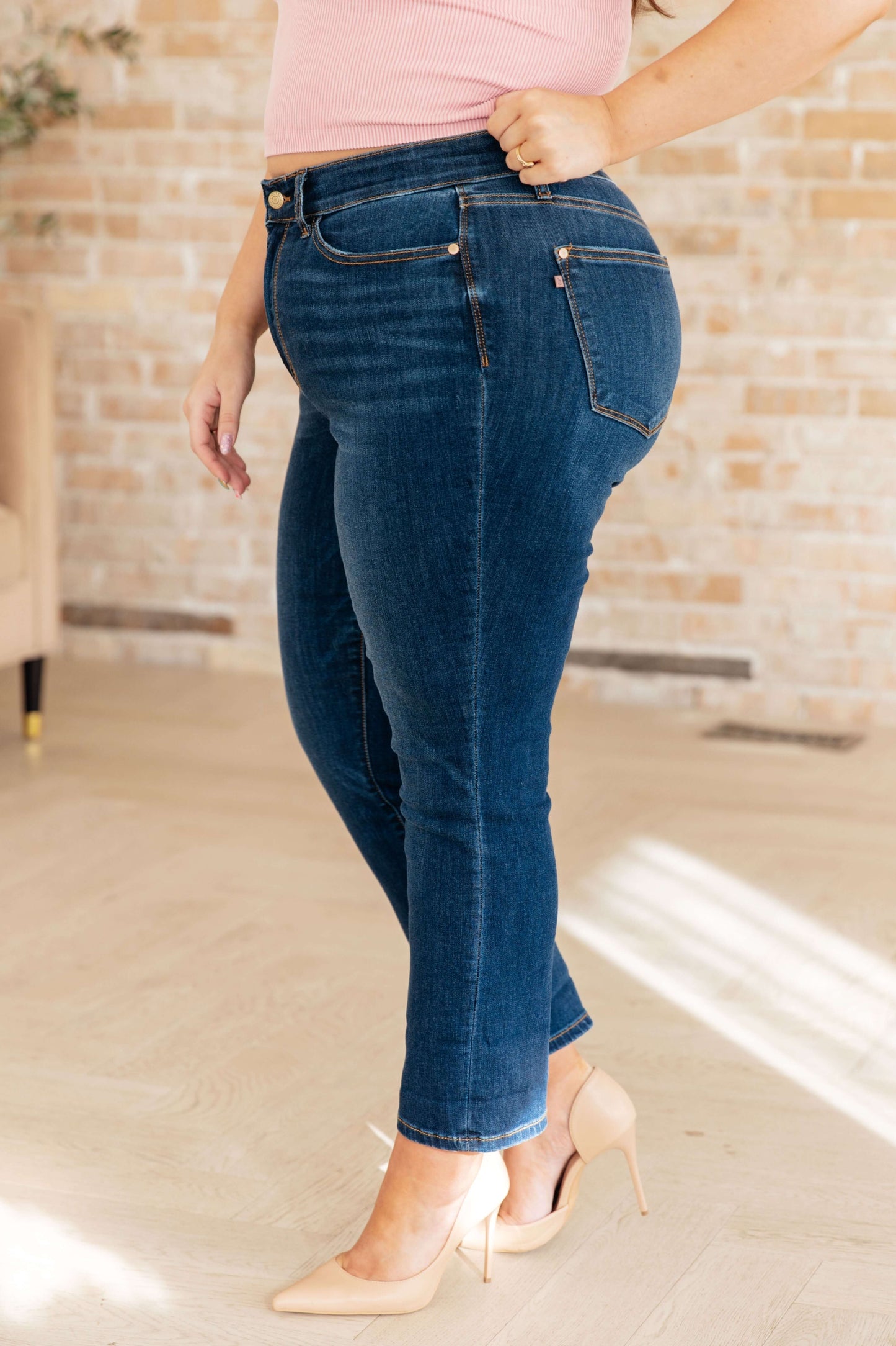 Judy Blue Bette Mid Rise Vintage Cuffed Skinny Capri - Premium Ladies jeans -  Follower Of Faith Apparel 0/24, 1-31-2024, 1/25, 11/30, 13/31, 14W, 15/32, 16W, 18W, 2-15-2024, 2-20-2024, 2-22-2024, 2-23-2024, 20W, 22W, 24W, 3-14-2024, 3-15-2024, 3-21-2024, 3/26, 5/27, 7/28, 72115, 9/29, Bottoms, Denim, flatrate, JB Judy Blue, JB1-31-2024, JBAvailableNow, Judy Blue, Judy blue capri, Judy blue crop, Judy blue cuff, Ladies denim, Ladies Jeans, Sale Shop our Christian T-Shirts & Apparel