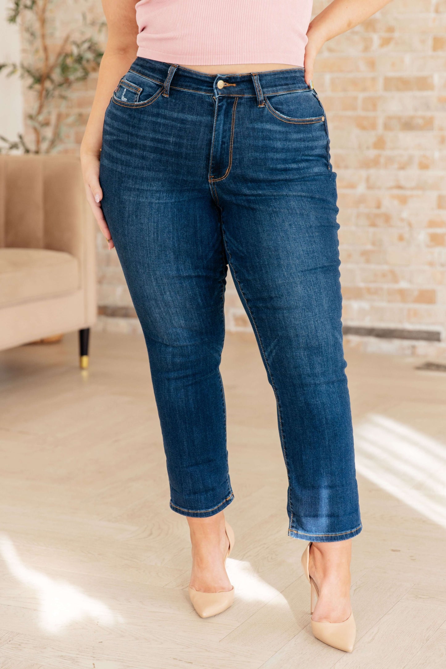 Judy Blue Bette Mid Rise Vintage Cuffed Skinny Capri - Premium Ladies jeans -  Follower Of Faith Apparel 0/24, 1-31-2024, 1/25, 11/30, 13/31, 14W, 15/32, 16W, 18W, 2-15-2024, 2-20-2024, 2-22-2024, 2-23-2024, 20W, 22W, 24W, 3-14-2024, 3-15-2024, 3-21-2024, 3-29-2024, 3/26, 5/27, 7/28, 72115, 9/29, Bottoms, Denim, flatrate, JB Judy Blue, JB1-31-2024, JBAvailableNow, Judy Blue, Judy blue capri, Judy blue crop, Judy blue cuff, Ladies denim, Ladies Jeans, Sale Shop our Christian T-Shirts & Apparel