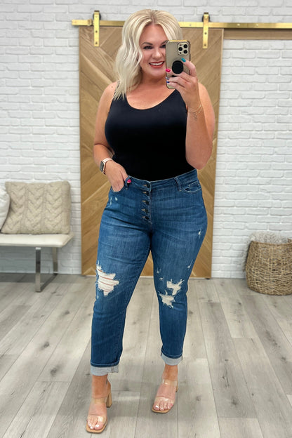 Judy Blue Colt High Rise Button Fly Distressed Boyfriend Jeans - Premium Womens -  Follower Of Faith Apparel 0/24, 1/25, 11/30, 13/31, 14W, 15/32, 16W, 18W, 20W, 22W, 24W, 3/26, 5/27, 6-14-2023, 7/28, 9/29, ASF7-13-2023, ASF8-1-2023, ASFWINTER23, Ave Marketplace, Bottoms, D23, Denim, flatrate, JB6-14-2023, JBAvailableNow, Jeans, Judy Blue, winter23 Shop our Christian T-Shirts & Apparel