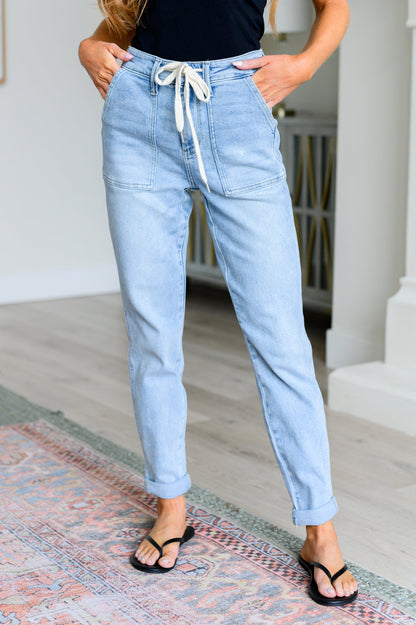 Judy Blue Cooper High Rise Vintage Denim Jogger - Premium Ladies jeans -  Follower Of Faith Apparel 0/24, 1/25, 11/30, 13/31, 14W, 15/32, 16W, 18W, 20W, 22W, 24W, 3/26, 4-9-2024, 5/27, 7/28, 88691, 9/29, Bottoms, Denim, JB Judy Blue, JB3-20-2024, JBAvailableNow, Jeans, Joggers, Judy Blue, Judy blue joggers, Judy blue vintage denim jogger, Judy blue vintage joggers, Ladies Jeans, new, new arrival, new arrivals, Sale, Womens denim joggers, womens jeans Shop our Christian T-Shirts & Apparel