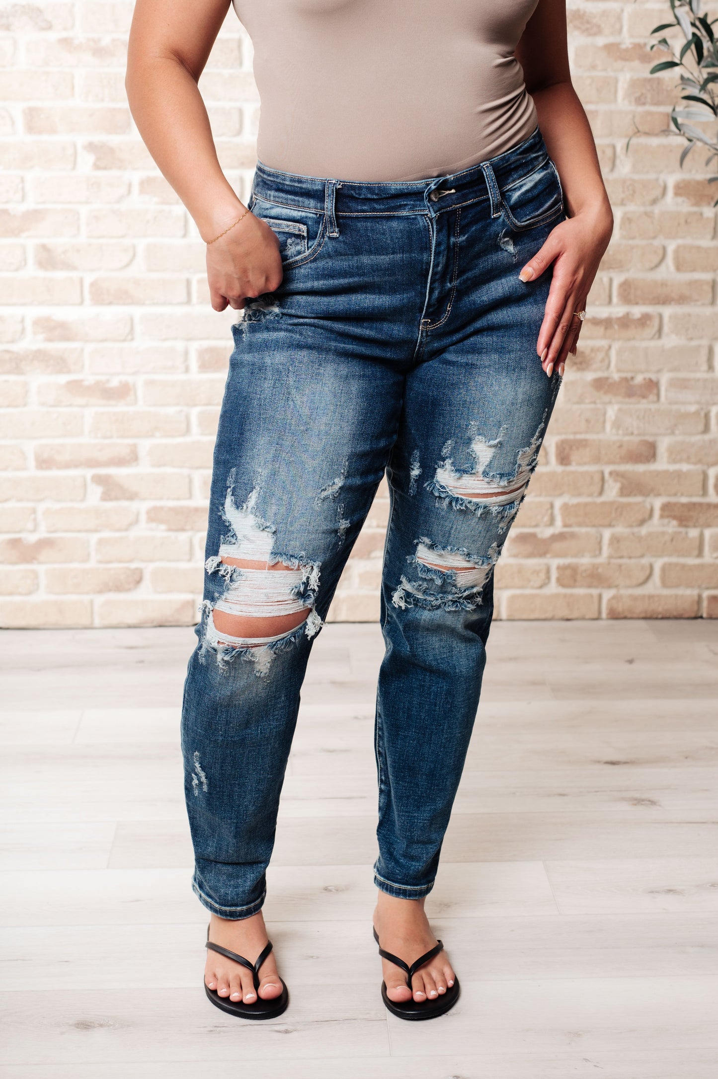 Judy Blue Danny Mid Rise Cuffed Destroyed Boyfriend Jeans - Premium Ladies jeans -  Follower Of Faith Apparel 0/24, 1/25, 10-3-2023, 11/30, 13/31, 14W, 15/32, 16W, 18W, 20W, 22W, 24W, 3/26, 5/27, 7/28, 9-13-2023, 9-28-2023, 9/29, Bottoms, Denim, flatrate, JB Judy Blue, JB6-19-2024, JB9-13-2023, JBAvailableNow, Jeans, Judy Blue, Judy Blue Jeans, Restocks Shop our Christian T-Shirts & Apparel