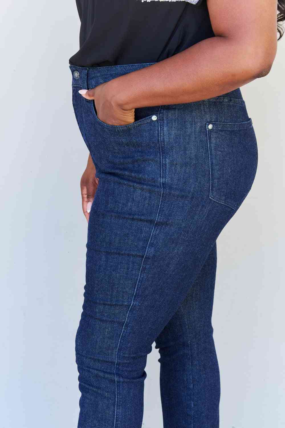 Judy Blue Esme Full Size Tummy Control High Waist Skinny Jeans - Premium Jeans -  Follower Of Faith Apparel Black Friday, denim jeans, Judy Blue, Judy Blue Jeans, Ship from USA Shop our Christian T-Shirts & Apparel