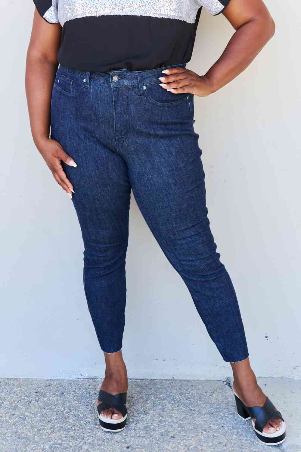 Judy Blue Esme Full Size Tummy Control High Waist Skinny Jeans - Premium Jeans -  Follower Of Faith Apparel Black Friday, denim jeans, Judy Blue, Judy Blue Jeans, Ship from USA Shop our Christian T-Shirts & Apparel