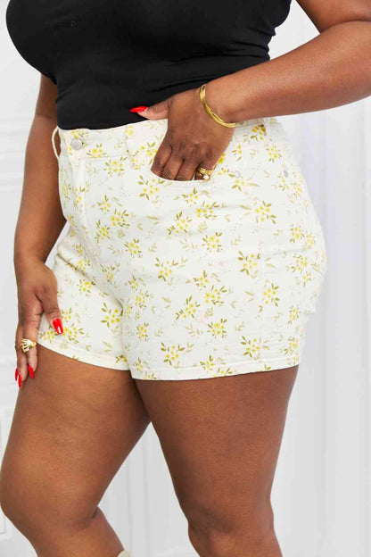 Judy Blue Floral Ladies Denim Shorts - Follower Of Faith Apparel