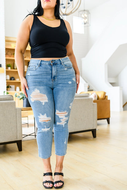 Judy Blue Florence High Waist Destroyed Boyfriend Jeans - Premium Womens -  Follower Of Faith Apparel 0/24, 1/25, 11/30, 13/31, 14W, 15/32, 16W, 18W, 20W, 22W, 24W, 3/26, 5/27, 6-28-2022, 7/28, 9/29, ASFWINTER23, Ave Marketplace, Bottoms, D23, Denim, Final Few Friday, flatrate, JBAvailableNow, Judy Blue, winter23 Shop our Christian T-Shirts & Apparel