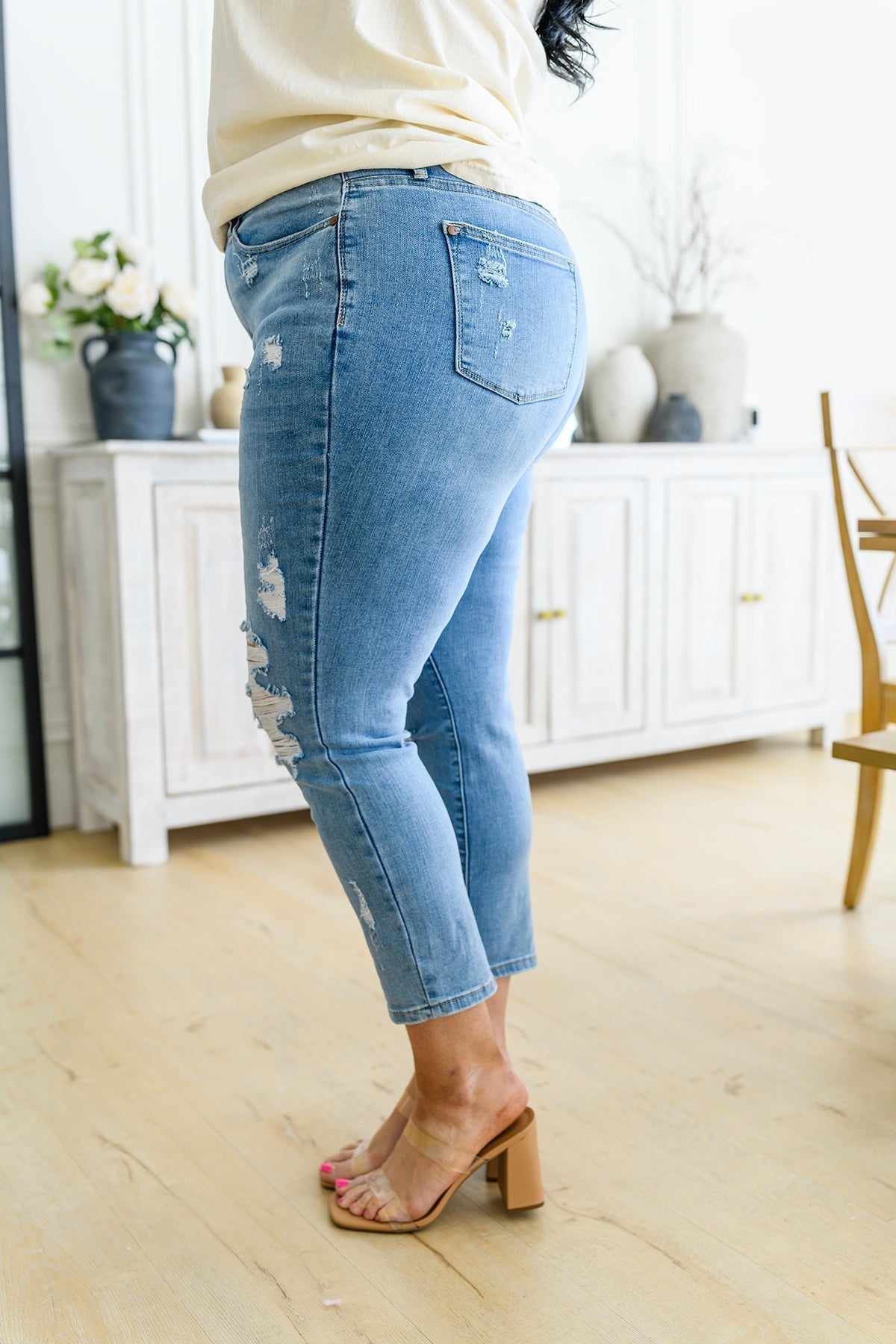 Judy Blue Florence High Waist Destroyed Boyfriend Jeans - Premium Womens -  Follower Of Faith Apparel 0/24, 1/25, 11/30, 13/31, 14W, 15/32, 16W, 18W, 20W, 22W, 24W, 3/26, 5/27, 6-28-2022, 7/28, 9/29, ASFWINTER23, Ave Marketplace, Bottoms, D23, Denim, Final Few Friday, flatrate, JBAvailableNow, Judy Blue, winter23 Shop our Christian T-Shirts & Apparel