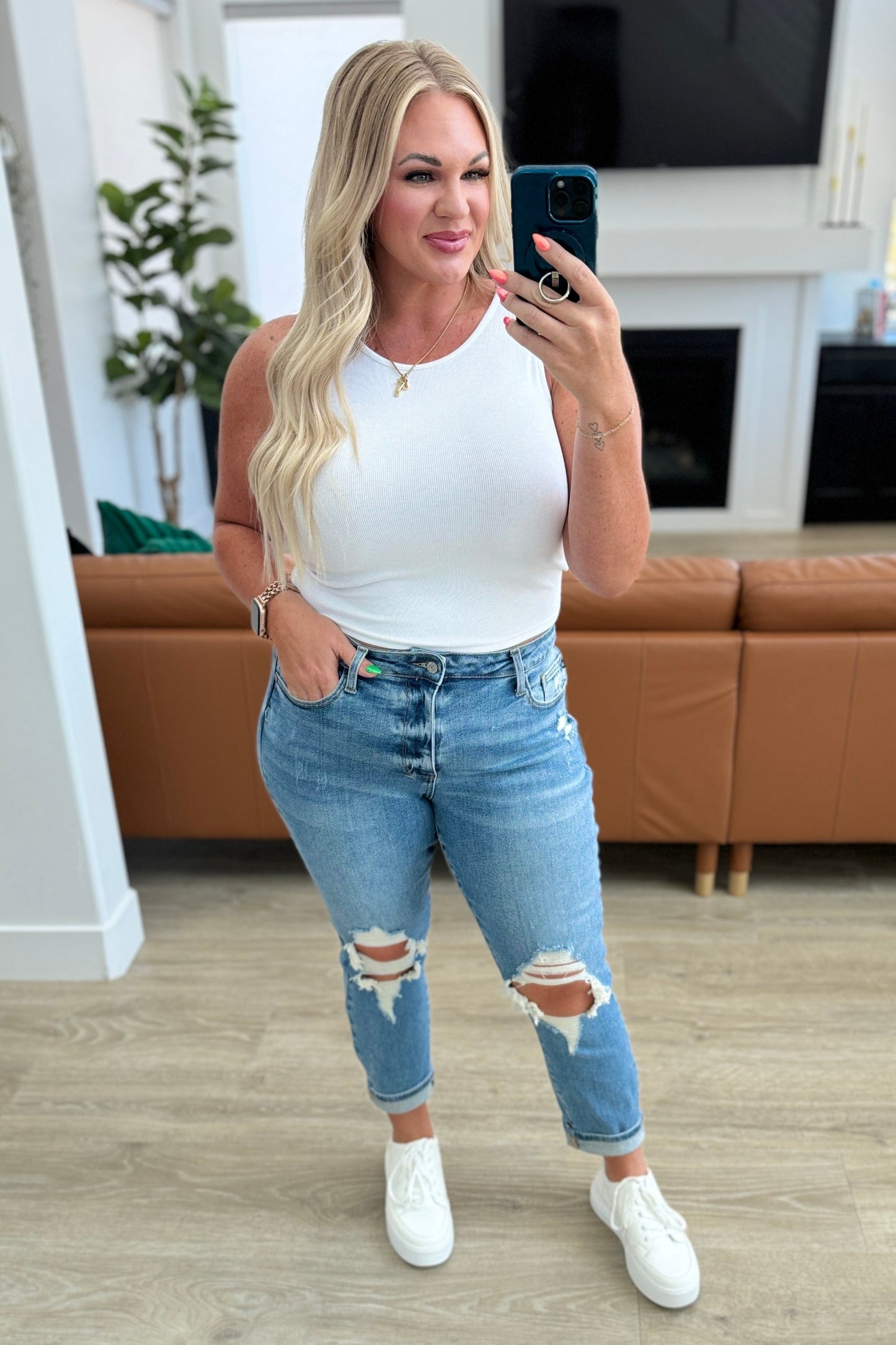 Judy Blue Frankie High Waist Distressed Boyfriend Jeans - Premium Womens -  Follower Of Faith Apparel 0/24, 1/25, 11/30, 13/31, 14W, 15/32, 16W, 18W, 20W, 22W, 24W, 3/26, 5/27, 6-26-2024, 7/28, Bottoms, Boyfriend jeans, denim distressed jeans, Destroyed judy blue jeans, distressed, distressed jeans, flatrate, high rise jeans, high waist jeans, JB Judy Blue, JB6-26-2024, JBAvailableNow, Jeans for women, Judy Blue, Judy Blue Jeans, new arrival, new arrivals, Sale Shop our Christian T-Shirts & Apparel