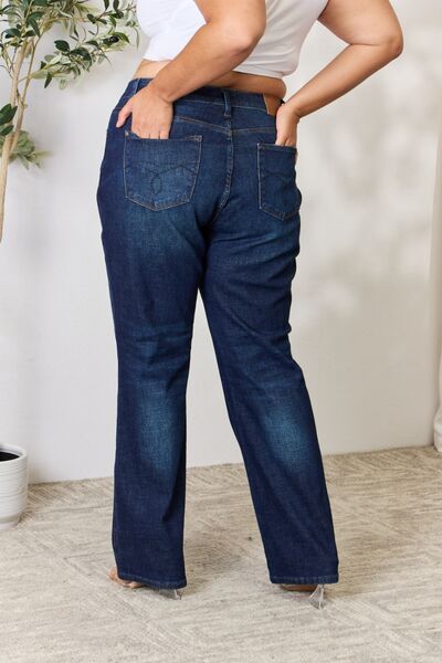 Judy Blue Full Size Button-Fly Straight Jeans - Premium Jeans -  Follower Of Faith Apparel best seller Judy blue, Judy Blue, Judy blue button fly, Judy blue high rise jeans, judy blue high waist jeans, Judy blue high waisted, Judy Blue Jeans, Judy blue regular fit, Judy blue straight leg, Ship from USA, straight leg Shop our Christian T-Shirts & Apparel