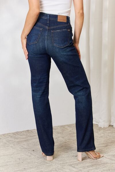 Judy Blue Full Size Button-Fly Straight Jeans - Premium Jeans -  Follower Of Faith Apparel best seller Judy blue, Judy Blue, Judy blue button fly, Judy blue high rise jeans, judy blue high waist jeans, Judy blue high waisted, Judy Blue Jeans, Judy blue regular fit, Judy blue straight leg, Ship from USA, straight leg Shop our Christian T-Shirts & Apparel