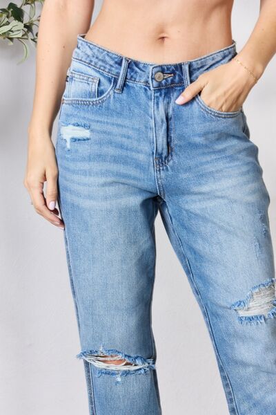 Judy Blue Full Size Distressed Raw Hem Straight Ladies Jeans - Premium Jeans -  Follower Of Faith Apparel Judy Blue, Ship from USA Shop our Christian T-Shirts & Apparel