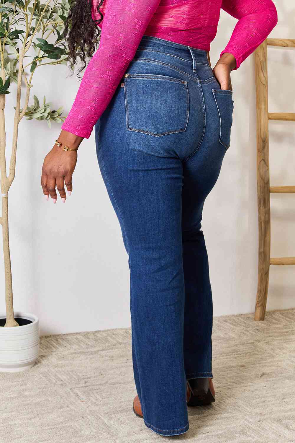 Judy Blue Full Size Flare Jeans with Pockets - Premium  -  Follower Of Faith Apparel Judy Blue, Ship from USA Shop our Christian T-Shirts & Apparel