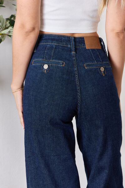 Judy Blue Full Size High Waist Cropped Wide Leg Ladies Jeans - Premium Jeans -  Follower Of Faith Apparel best seller Judy blue, JB Judy Blue, Judy Blue, Judy blue crop, Judy blue high rise jeans, Judy Blue Jeans, Judy blue raw hem, Ship from USA Shop our Christian T-Shirts & Apparel