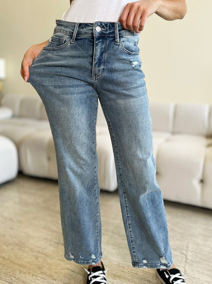 Judy Blue Full Size High Waist Distressed Straight Jeans - Premium Ladies jeans -  Follower Of Faith Apparel Judy Blue, Ship from USA Shop our Christian T-Shirts & Apparel