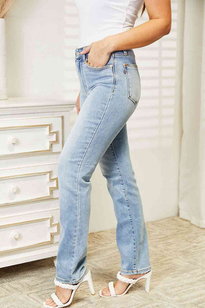 Judy Blue Full Size High Waist Jeans - Premium Jeans -  Follower Of Faith Apparel best seller Judy blue, denim jeans, high waisted jeans, Judy Blue, Judy blue high waisted, Judy Blue Jeans, light color jeans, Ship from USA Shop our Christian T-Shirts & Apparel