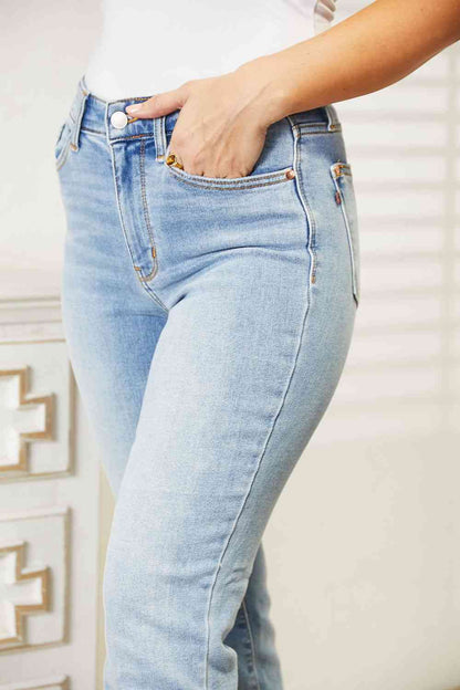 Judy Blue Full Size High Waist Jeans - Premium Jeans -  Follower Of Faith Apparel best seller Judy blue, denim jeans, high waisted jeans, Judy Blue, Judy blue high waisted, Judy Blue Jeans, light color jeans, Ship from USA Shop our Christian T-Shirts & Apparel