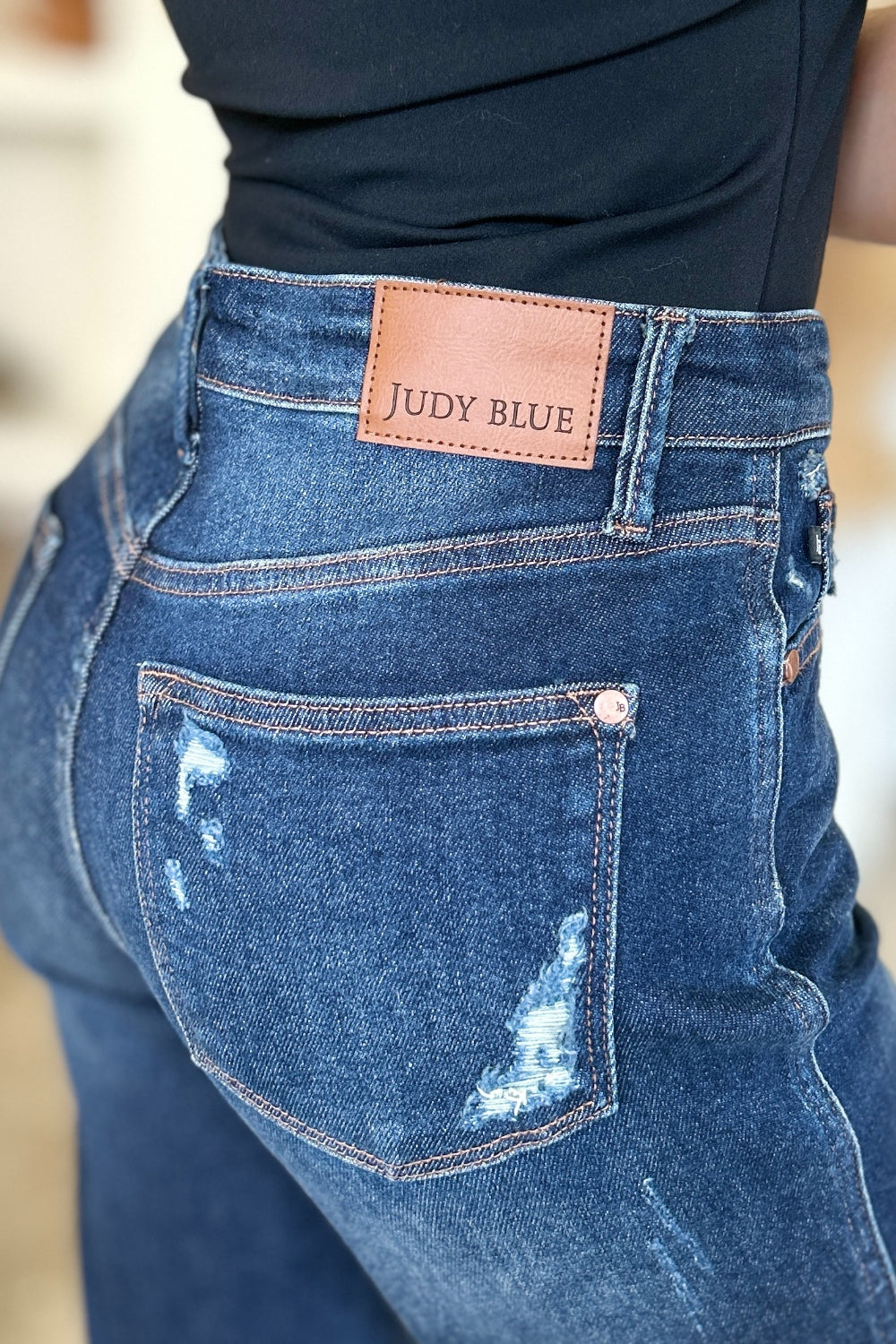 Judy Blue High Waist Rigid Magic Heavy Destroy Straight Jeans - Premium Ladies jeans -  Follower Of Faith Apparel denim distressed jeans, Destroyed judy blue jeans, distressed, Fast delivery, fast shipping, high rise, High rise judy blue, highly distressed ladies jeans, Judy Blue, judy blue destroy knee, Ladies Jeans, Magic judy blue jeans, Ship from USA, Womens clothing, womens jeans, Womens Judy Blue Shop our Christian T-Shirts & Apparel