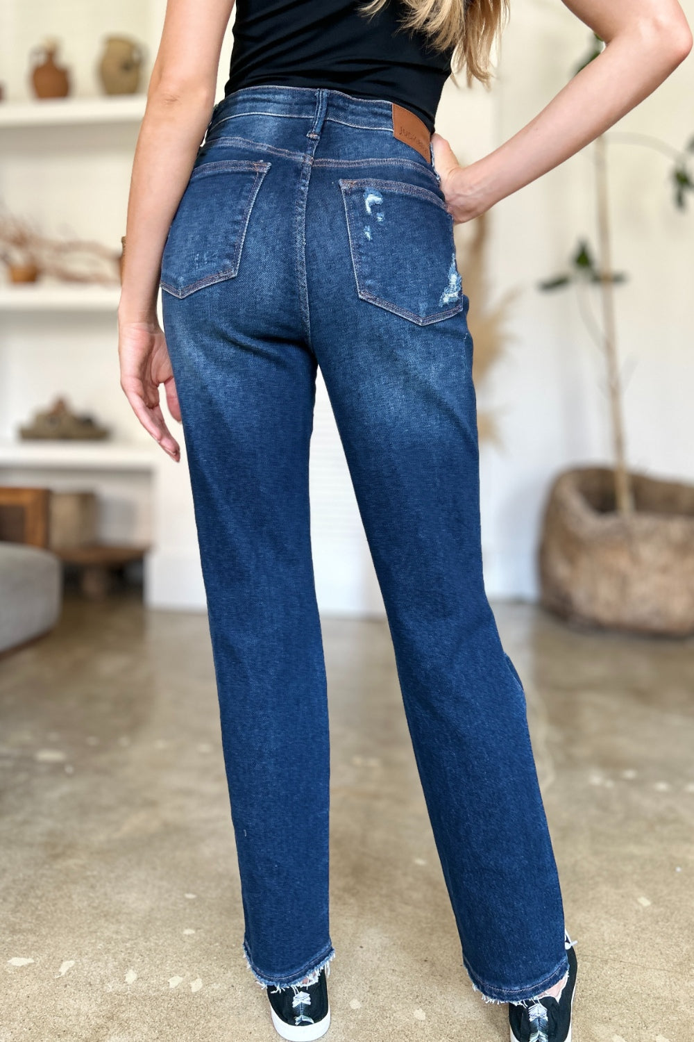 Judy Blue High Waist Rigid Magic Heavy Destroy Straight Jeans - Premium Ladies jeans -  Follower Of Faith Apparel denim distressed jeans, Destroyed judy blue jeans, distressed, Fast delivery, fast shipping, high rise, High rise judy blue, highly distressed ladies jeans, Judy Blue, judy blue destroy knee, Ladies Jeans, Magic judy blue jeans, Ship from USA, Womens clothing, womens jeans, Womens Judy Blue Shop our Christian T-Shirts & Apparel