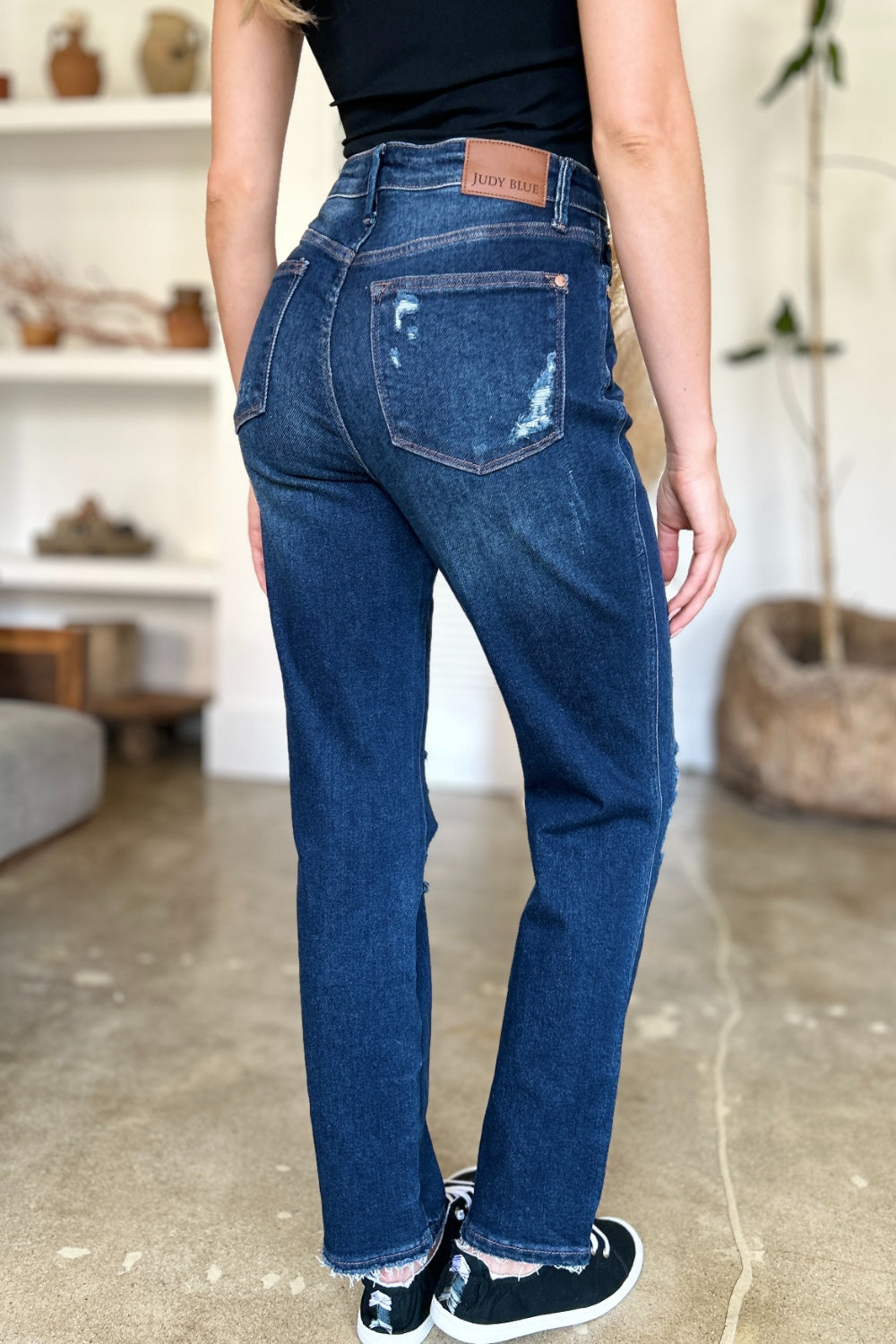 Judy Blue High Waist Rigid Magic Heavy Destroy Straight Jeans - Premium Ladies jeans -  Follower Of Faith Apparel denim distressed jeans, Destroyed judy blue jeans, distressed, Fast delivery, fast shipping, high rise, High rise judy blue, highly distressed ladies jeans, Judy Blue, judy blue destroy knee, Ladies Jeans, Magic judy blue jeans, Ship from USA, Womens clothing, womens jeans, Womens Judy Blue Shop our Christian T-Shirts & Apparel