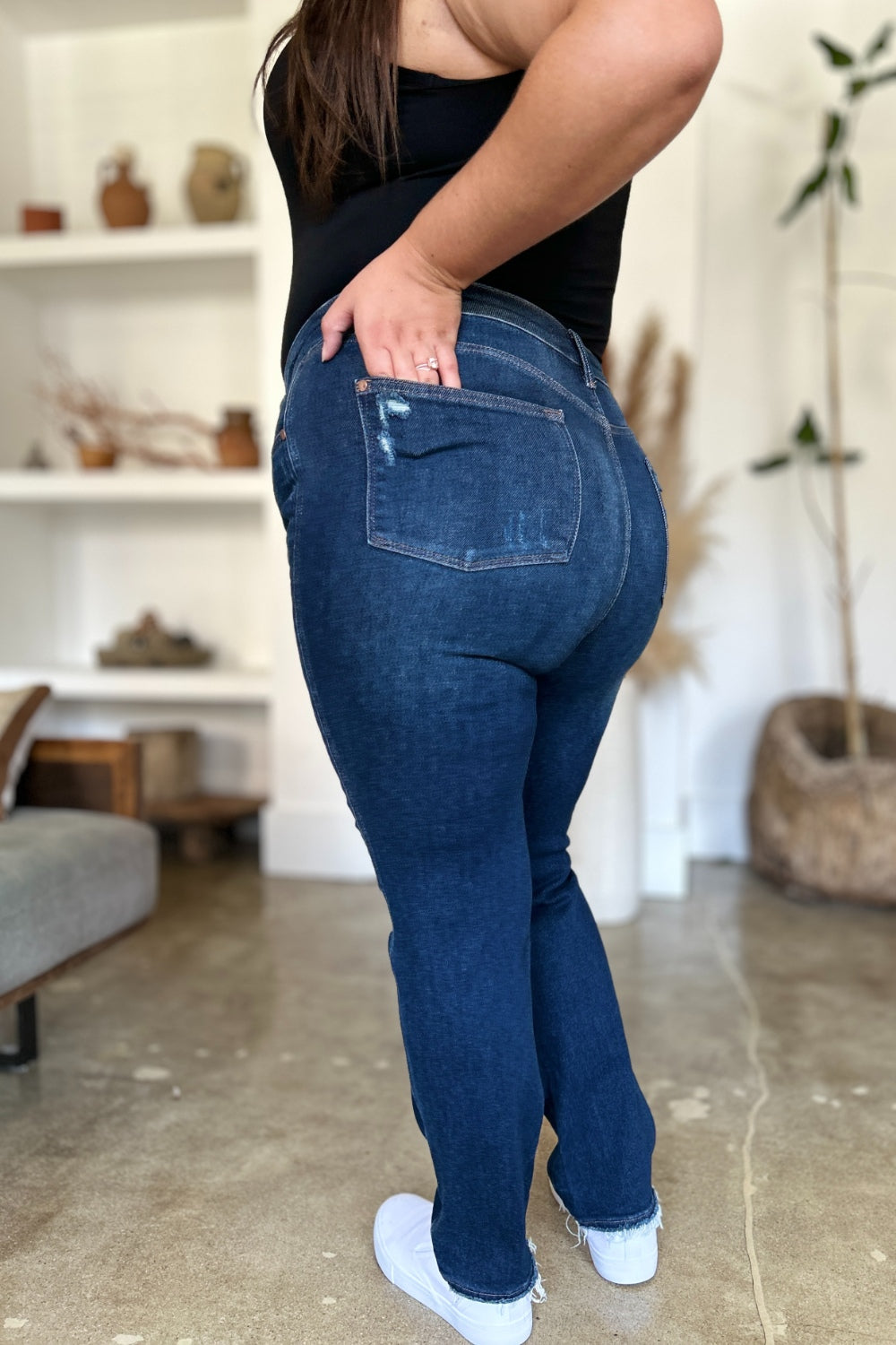 Judy Blue High Waist Rigid Magic Heavy Destroy Straight Jeans - Premium Ladies jeans -  Follower Of Faith Apparel denim distressed jeans, Destroyed judy blue jeans, distressed, Fast delivery, fast shipping, high rise, High rise judy blue, highly distressed ladies jeans, Judy Blue, judy blue destroy knee, Ladies Jeans, Magic judy blue jeans, Ship from USA, Womens clothing, womens jeans, Womens Judy Blue Shop our Christian T-Shirts & Apparel