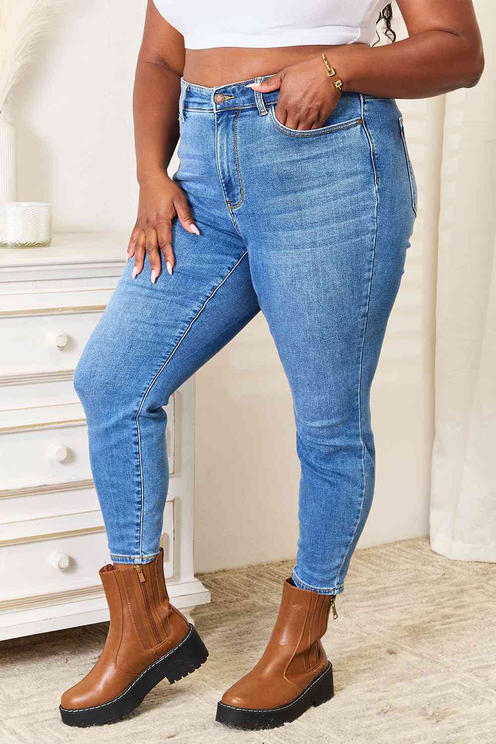 Judy Blue Full Size High Waist Skinny Jeans - Premium  -  Follower Of Faith Apparel Black Friday, Judy Blue, Ship from USA Shop our Christian T-Shirts & Apparel