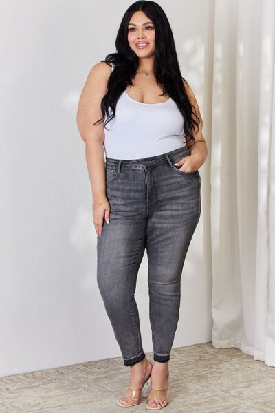 Judy Blue Full Size High Waist Tummy Control Release Hem Skinny Jeans - Premium Jeans -  Follower Of Faith Apparel 12/21/2023, Judy Blue, new, new arrival, new arrivals, newest arrival, Ship from USA Shop our Christian T-Shirts & Apparel