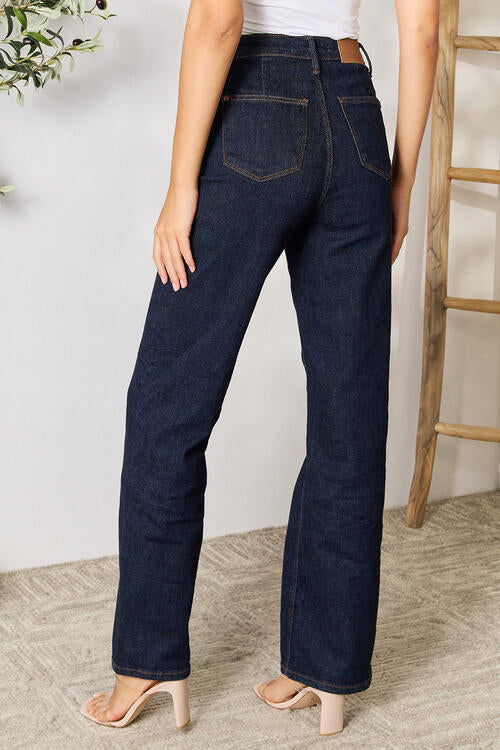 Judy Blue Full Size High Waist Wide Leg Jeans - Premium Jeans -  Follower Of Faith Apparel Black Friday, boot cut jeans, dark denim jeans, denim distressed jeans, denim jeans, high rise jeans, high waist jeans, high waisted jeans, jeans, Judy blue, judy blue high waist jeans, Judy Blue Jeans, Ladies blue Jeans, Long Length Jeans, new, new arrival, new arrivals, Ship from USA Shop our Christian T-Shirts & Apparel