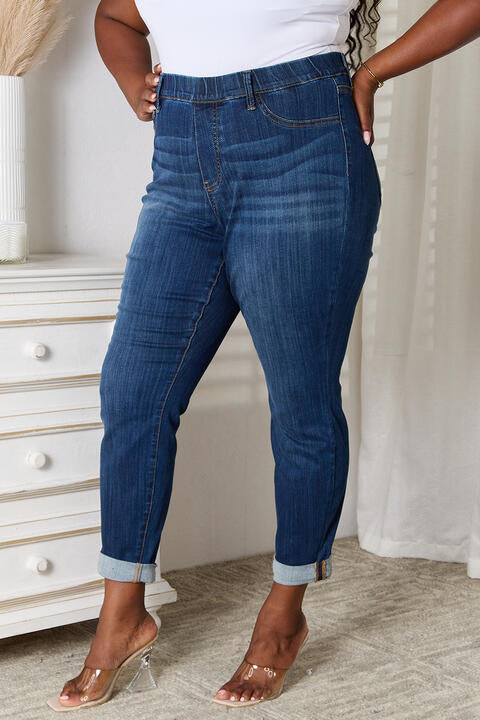 Judy Blue Full Size Skinny Cropped Jeans - Premium Jeans -  Follower Of Faith Apparel best seller Judy blue, Black Friday, high rise jeans, Judy Blue, Judy blue jeans, Judy blue skinny crop, Ship from USA, skinny jeans Shop our Christian T-Shirts & Apparel