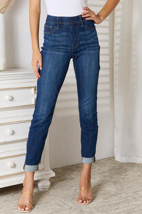 Judy Blue Full Size Skinny Cropped Jeans - Premium Jeans -  Follower Of Faith Apparel best seller Judy blue, Black Friday, high rise jeans, Judy Blue, Judy blue jeans, Judy blue skinny crop, Ship from USA, skinny jeans Shop our Christian T-Shirts & Apparel