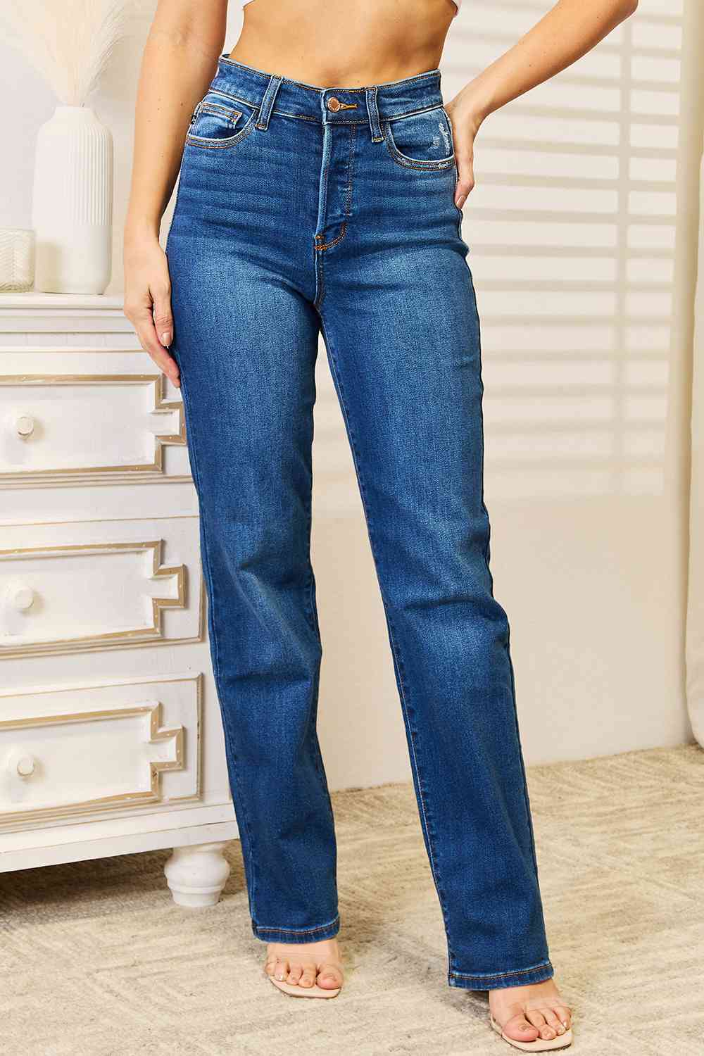 Judy Blue Full Size Straight Leg Jeans with Pockets - Premium Jeans -  Follower Of Faith Apparel Judy Blue, Ship from USA Shop our Christian T-Shirts & Apparel