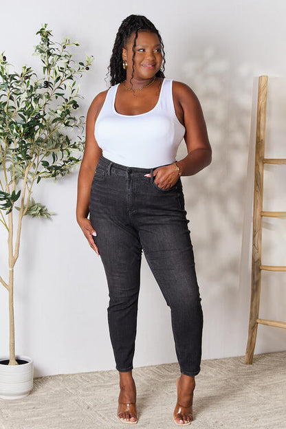 Judy Blue Full Size Tummy Control High Waist Denim Jeans - Premium  -  Follower Of Faith Apparel Black Friday, Judy Blue, Ship from USA Shop our Christian T-Shirts & Apparel