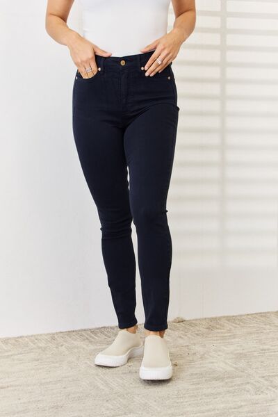 Judy Blue Garment Dyed Tummy Control Skinny Jeans - Premium Jeans -  Follower Of Faith Apparel JB Judy Blue, Judy Blue, Judy Blue Jeans, Judy blue tummy control, Navy jeans, Ship from USA, Tummy control jeans Shop our Christian T-Shirts & Apparel