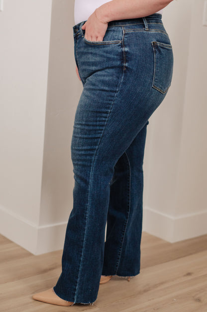 Judy Blue Josephine Mid Rise Raw Hem Bootcut Jeans - Premium Womens -  Follower Of Faith Apparel 0/24, 1/25, 11/30, 12-13-2023, 12-19-2023, 13/31, 14W, 15/32, 16W, 18W, 20W, 22W, 24W, 3/26, 5/27, 6-21-2023, 7-7-2023, 7/28, 9/29, ASF8-10-2023, Ave Marketplace, Bottoms, flatrate, JB11-29-2023, JB6-21-2023, JBAvailableNow, JBEVERGREEN, Judy Blue, Kylie, Restocks, Sarah Shop our Christian T-Shirts & Apparel