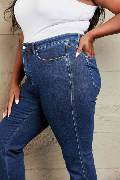 Judy Blue Kailee Full Size Tummy Control High Waisted Straight Jeans - Premium Jeans -  Follower Of Faith Apparel Black Friday, High rise jeans, Jeans, Judy Blue, Ship from USA, Tummy control jeans Shop our Christian T-Shirts & Apparel