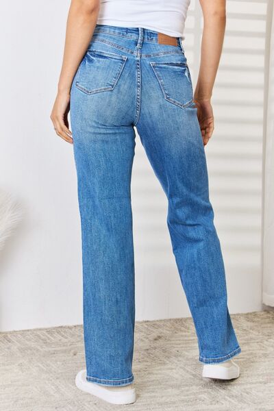 Judy Blue Lily Rose High Waist Distressed Straight-Leg Jeans{{ shop.domain }Trendsidenim distressed jeans, distressed jeans, JB Judy Blue, Judy Blue, Judy blue distressed, Judy blue h