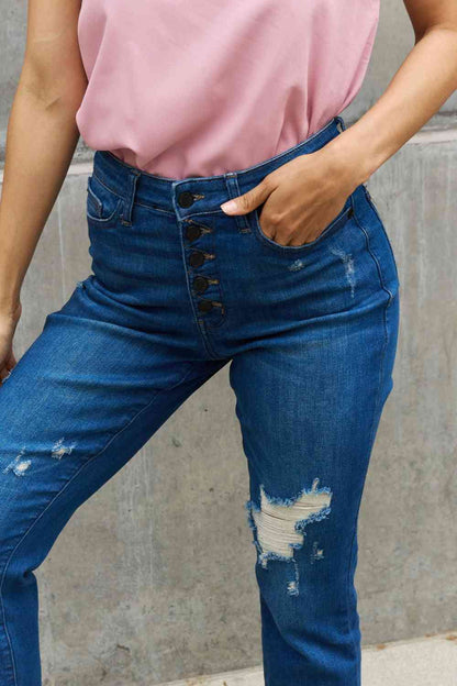 Judy Blue Melanie Full Size High Waisted Distressed Boyfriend Jeans - Premium Jeans -  Follower Of Faith Apparel Judy Blue, Ship from USA Shop our Christian T-Shirts & Apparel