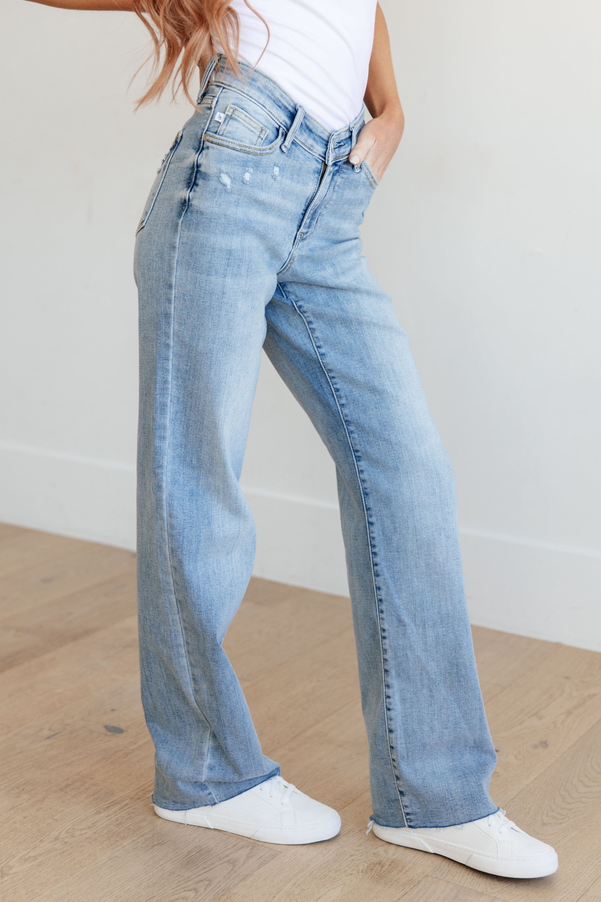 Judy Blue Mildred High Rise V Front Waistband Straight Jeans - Follower Of Faith Apparel