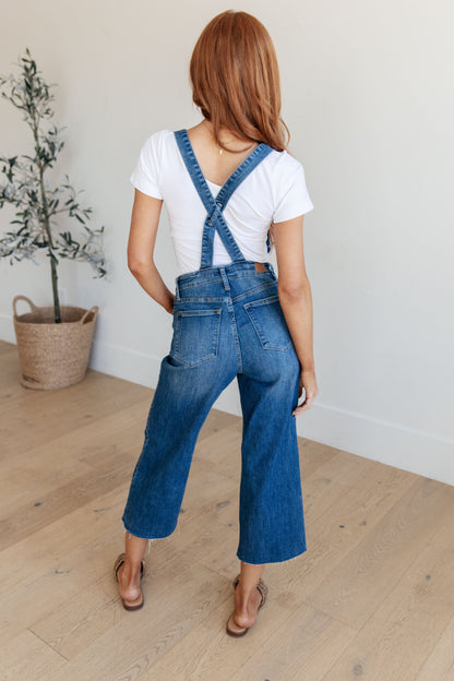 Judy Blue Priscilla High Rise Crop Wide Leg Denim Overall Jeans - Premium Overalls -  Follower Of Faith Apparel 1XL, 2-21-2024, 2XL, 3-7-2024, 3XL, 88676, Bottoms, Crop, Denim, JB Judy Blue, JB2-21-2024, JBAvailableNow, Judy Blue, Judy blue crop, Judy blue crop overalls, Judy blue overall jeans, Judy blue overalls, ladies overalls, Large, Medium, new, new arrival, new arrivals, Sale, Small, XL Shop our Christian T-Shirts & Apparel