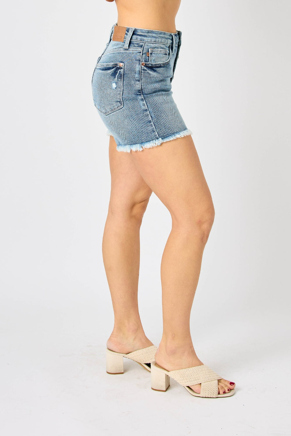 Judy Blue Skylar Button Fly Raw Hem Denim Shorts - Premium Ladies shorts -  Follower Of Faith Apparel best seller Judy blue, Blue judy blue shorts, Button fly, Fast delivery, fast shipping, fringe hem shorts by judy blue, Judy Blue, Judy blue raw hem, judy blue raw hem shorts, Judy blue shorts, Ladies Shorts, new arrival, new arrivals, Sale, Ship from USA, Womens shorts, Womens summer clothing, Womens summer shorts Shop our Christian T-Shirts & Apparel