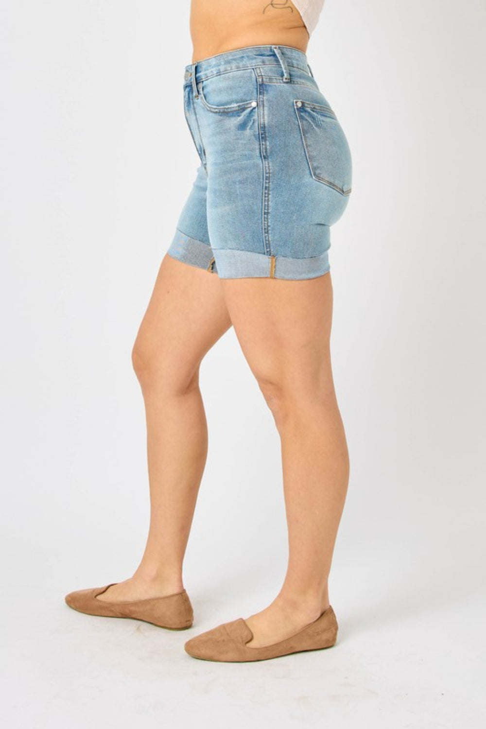 Judy Blue Tummy Control Denim Shorts - Premium Ladies shorts -  Follower Of Faith Apparel Blue judy blue shorts, Judy Blue, Judy Blue Bermuda shorts, Judy blue tummy control, Judy blue tummy control shorts, new arrival, new arrivals, Sale, Ship from USA, Shorts for women, womens apparel, Womens shorts Shop our Christian T-Shirts & Apparel