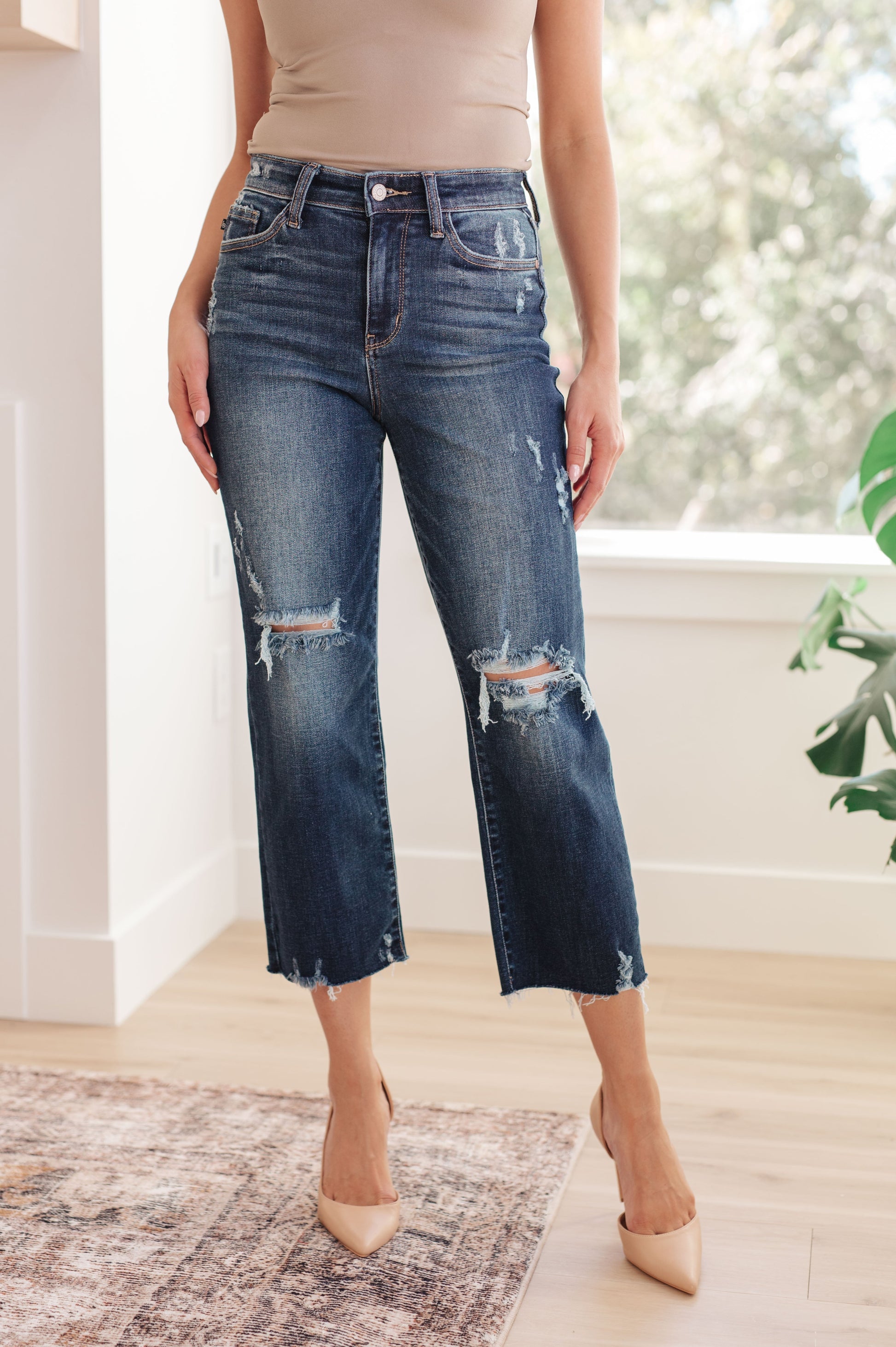 Judy Blue Whitney High Rise Distressed Wide Leg Crop Jeans - Premium Womens -  Follower Of Faith Apparel 0/24, 1-23-2024, 1-9-2024, 1/25, 11-1-2023, 11-14-2023, 11-24-2023, 11/30, 13/31, 14W, 15/32, 16W, 18W, 2-7-2024, 20W, 22W, 24W, 3/26, 5/27, 7/28, 9/29, ASF12-1-2023, ASF12-21-2023, ASF2-6-2024, Bottoms, Denim, flatrate, JB11-1-2023, JBAvailableNow, Jeans, Judy Blue, X2-6-24 Shop our Christian T-Shirts & Apparel