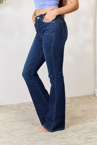 Kancan Full Size Slim Bootcut Ladies Jeans - Premium Jeans -  Follower Of Faith Apparel boot cut jeans, Bootcut jeans, Boyfriend jeans, Kancan, Kancan Jeans, kancan midrise, Ship from USA Shop our Christian T-Shirts & Apparel