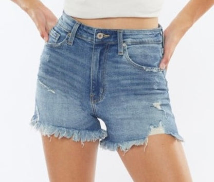 Kancan High Rise Frayed Hem Denim Shorts - Premium Ladies shorts -  Follower Of Faith Apparel Kancan, Ship from USA Shop our Christian T-Shirts & Apparel