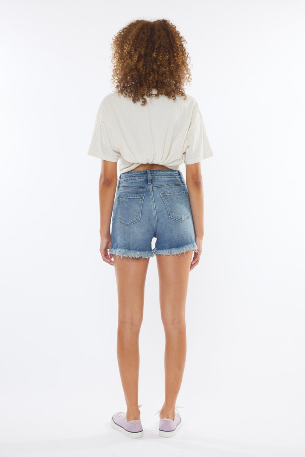 Kancan High Rise Frayed Hem Denim Shorts - Premium Ladies shorts -  Follower Of Faith Apparel Kancan, Ship from USA Shop our Christian T-Shirts & Apparel