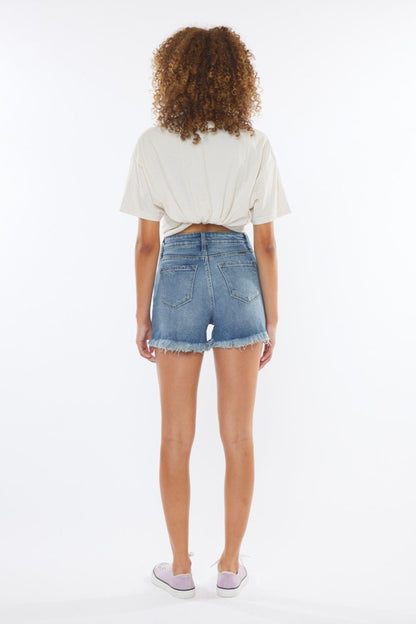 Kancan High Rise Frayed Hem Denim Shorts - Premium Ladies shorts -  Follower Of Faith Apparel Kancan, Ship from USA Shop our Christian T-Shirts & Apparel