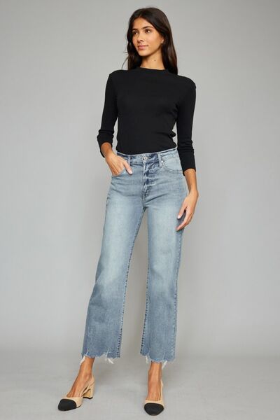 Kancan High Waist Raw Hem Cropped Wide Leg Jeans - Premium Jeans -  Follower Of Faith Apparel Kancan, Kancan distressed jeans, Kancan flare jeans, Kancan high waisted, Kancan Jeans, kancan raw hem, kancan wide leg crop, Ship from USA Shop our Christian T-Shirts & Apparel