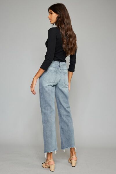 Kancan High Waist Raw Hem Cropped Wide Leg Jeans - Premium Jeans -  Follower Of Faith Apparel Kancan, Kancan distressed jeans, Kancan flare jeans, Kancan high waisted, Kancan Jeans, kancan raw hem, kancan wide leg crop, Ship from USA Shop our Christian T-Shirts & Apparel